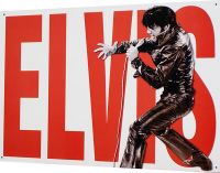 Табличка жестяная эмалированная "Elvis", 30x40см (арт.058)
