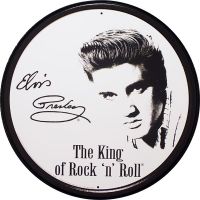 Табличка жестяная круглая, 30см, "Elvis" (арт.060)