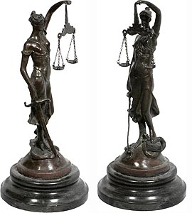 Фигура "Фемида, богини правосудия", бронза, 20см (арт.032) ― STARINISM.RU