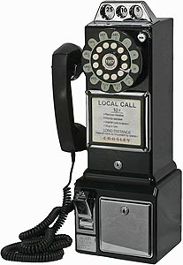 Ретро телефон-таксофон США, для общественных мест, чёрный (арт. 013) ― STARINISM.RU