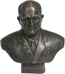 Н.С. Хрущёв, бюст бронзовый, 15 см (арт.067) ― STARINISM.RU