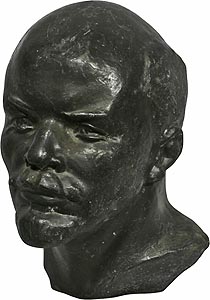 В.И. Ленин / бюст-голова чёрного металла, 22 см (арт.0156) ― STARINISM.RU