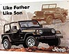 Табличка металлическая 30x40см "Jeep. Like Father, Like Son" (арт.084) ― STARINISM.RU