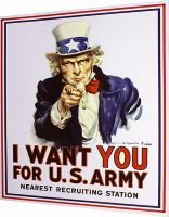 Табличка металлическая 30x40см "I Want You for US Army" (арт.134)