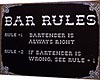 Табличка металлическая 30x40см "Bar Rules" (арт.147) ― STARINISM.RU
