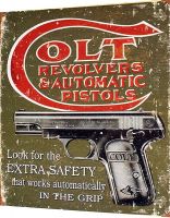 Табличка металлическая 30х40см "Colt Revolvers & Pistols" (арт.188)