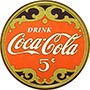 Табличка металлическая круглая 30см "Coca-Cola" (арт.196)